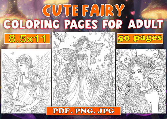 Fairy Coloring Book for Adults Vol-1 Graphic by Design Shop · Creative ...