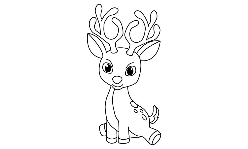 Funny Deer Cartoon Vector Coloring Page Graphic by ningsihagustin426 ...