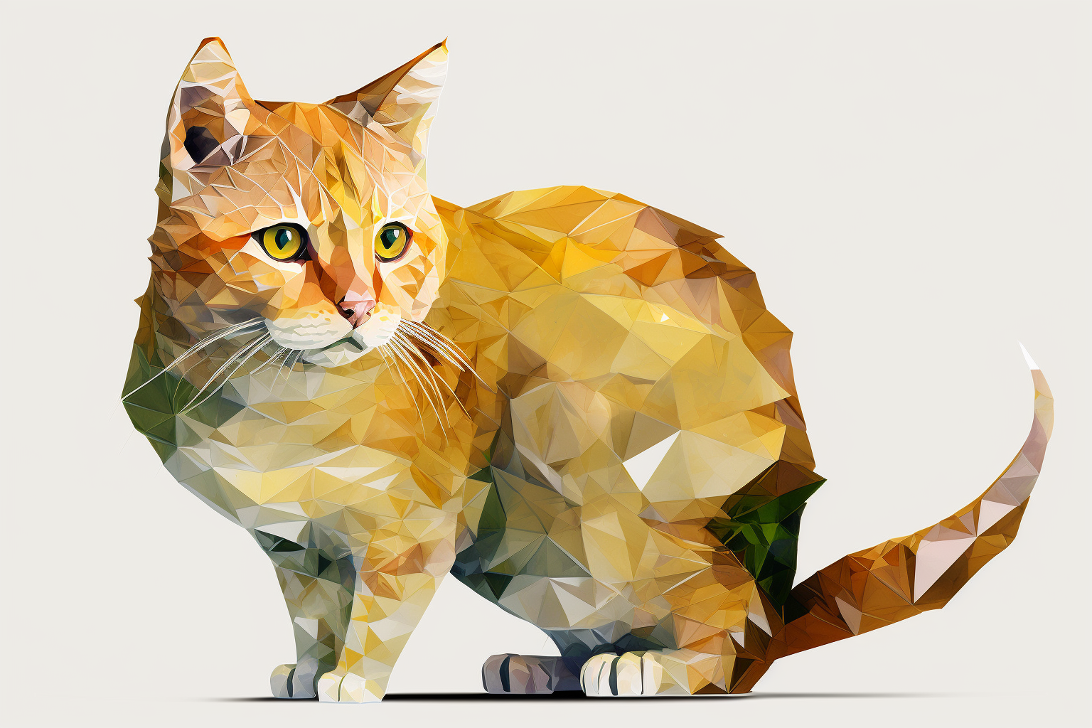 Polygonal Cute Cat Low Poly Animal 1 Graphic by 1xMerch · Creative Fabrica
