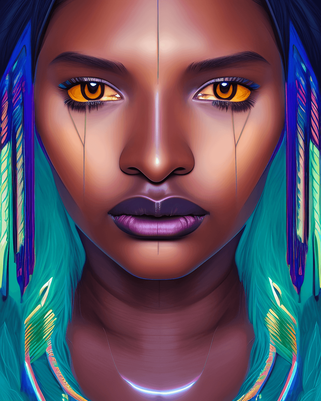 Beautiful Voluptuous Dark Skinned Native American Woman · Creative Fabrica