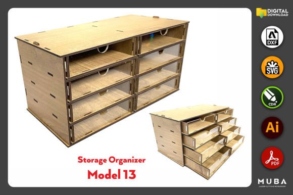 Desktop Organizer SVG, Hobby Storage Box Graphic by mubalazer · Creative  Fabrica