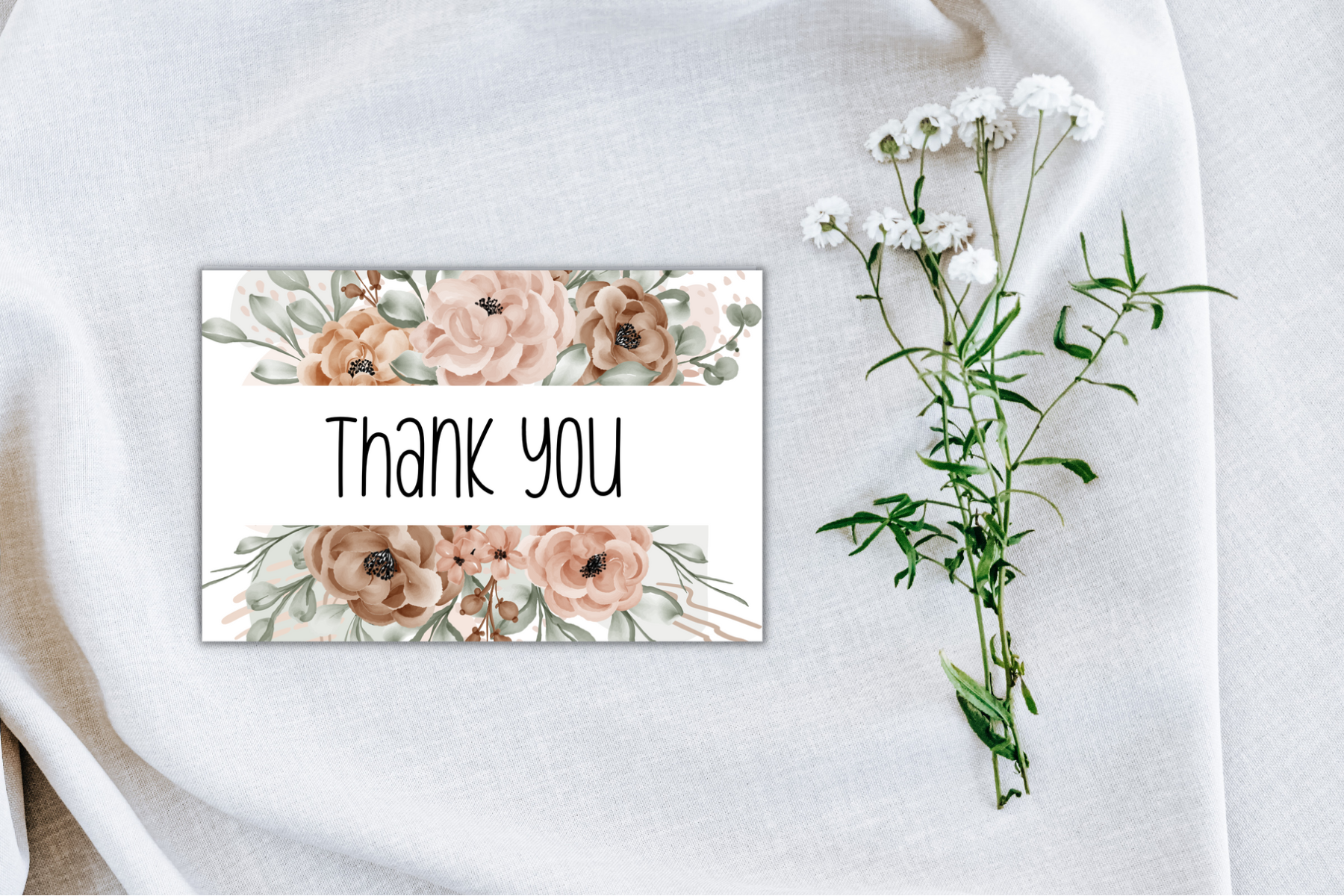 Minimalist Rose Thank You Tag Template Graphic by EvaTemplates · Creative  Fabrica