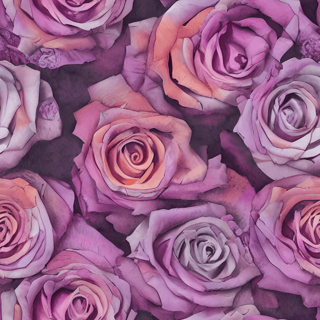 Pink Purple Blue Roses Pastel Graphic · Creative Fabrica