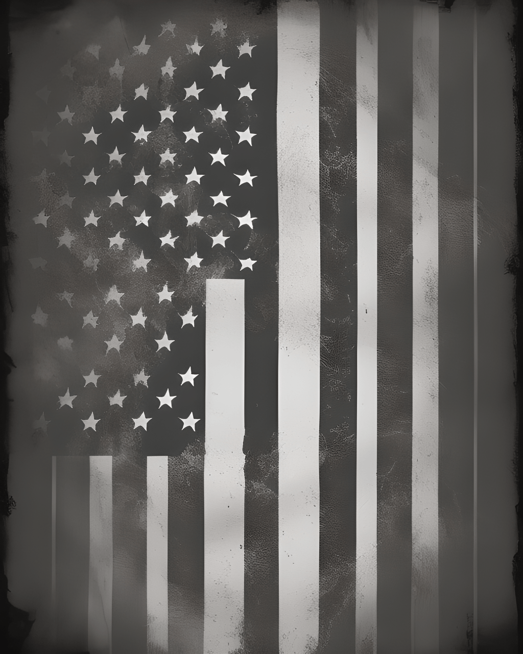 Silhouette American Flag Black and White Rare One of a Kind · Creative ...