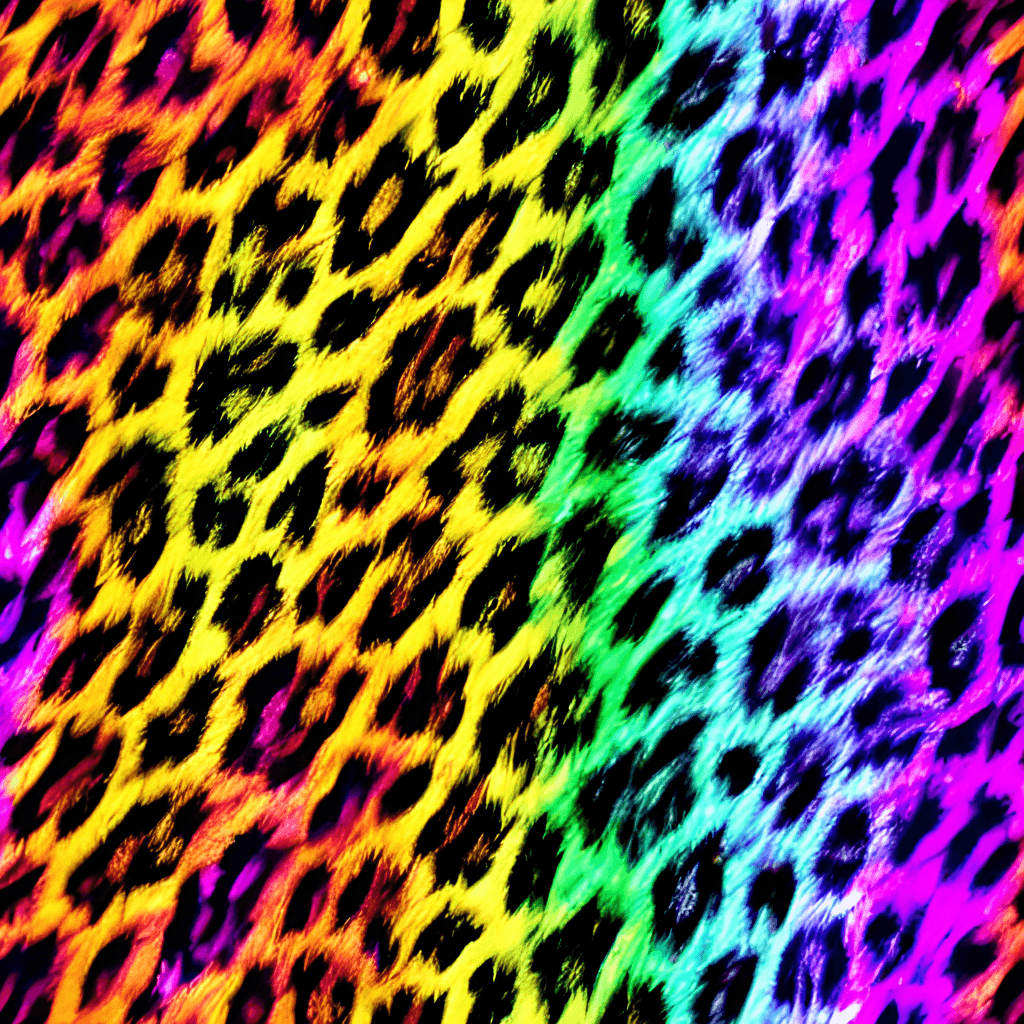 Belo fundo de leopardo arco-íris de néon · Creative Fabrica