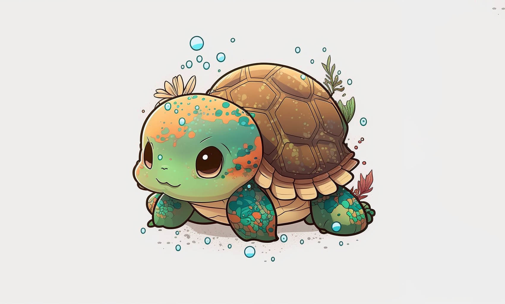 how to draw a chibi turtle