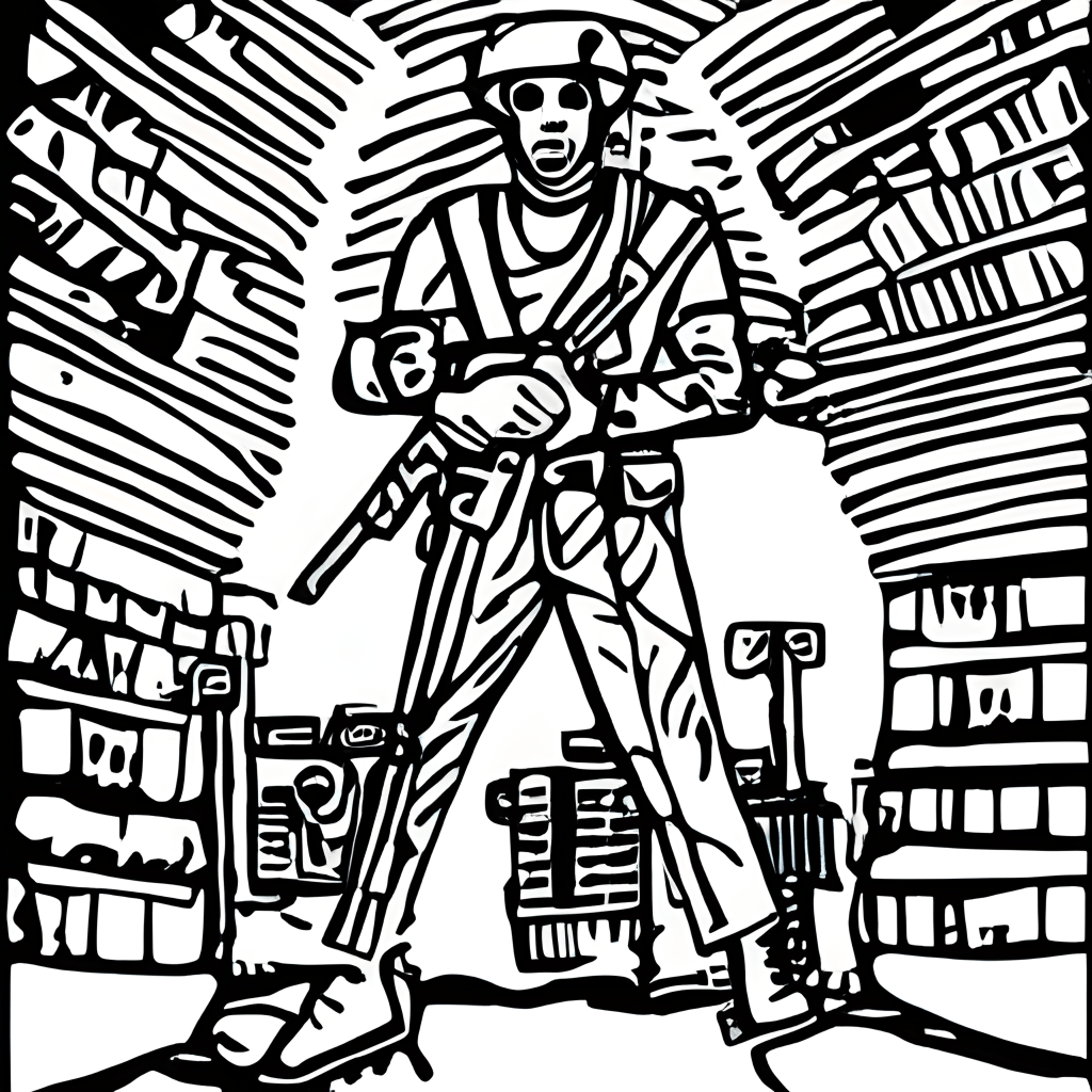 Army Guy Coloring Page · Creative Fabrica