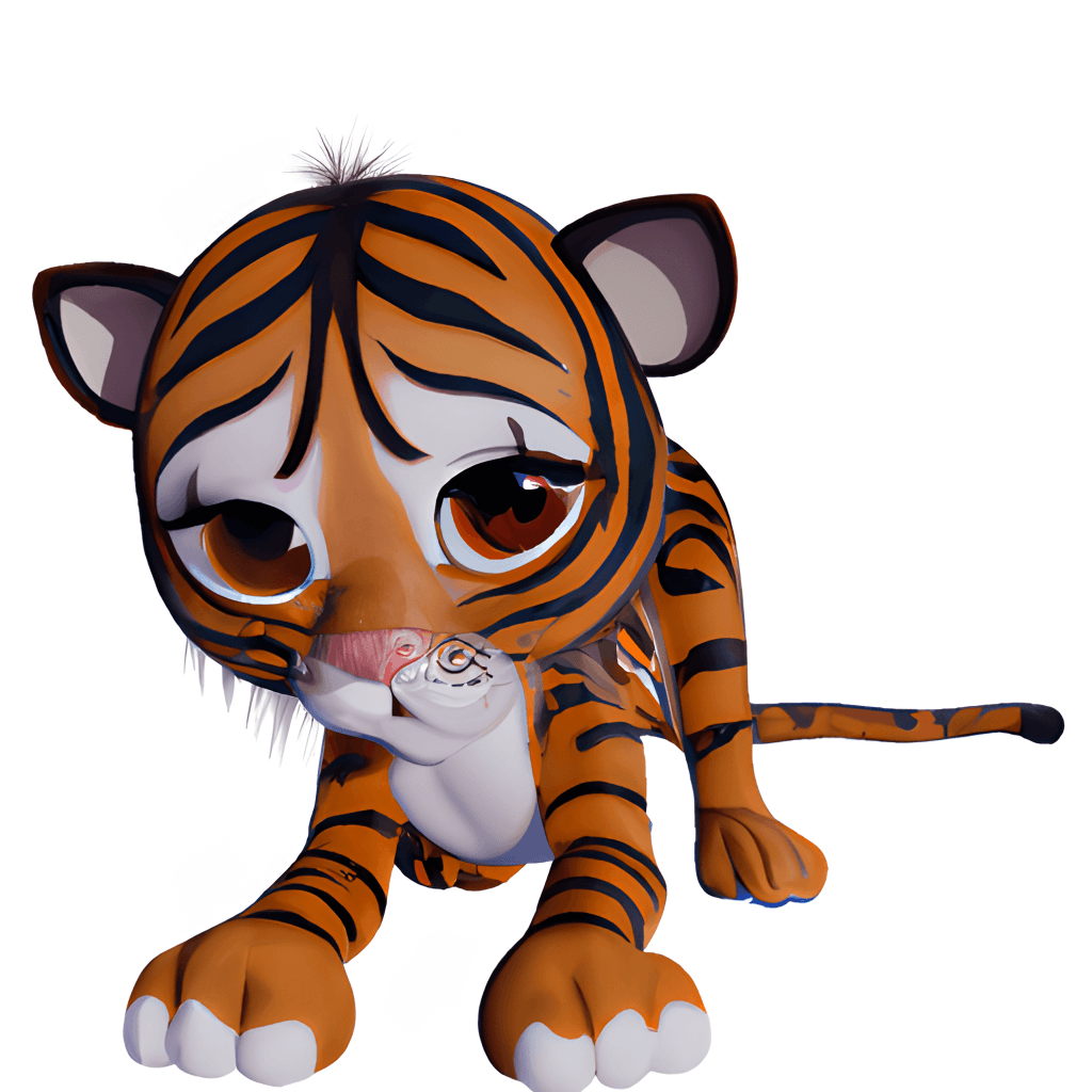 super fofa bebê tigre dentro 3d desenho animado estilo foto, 3d