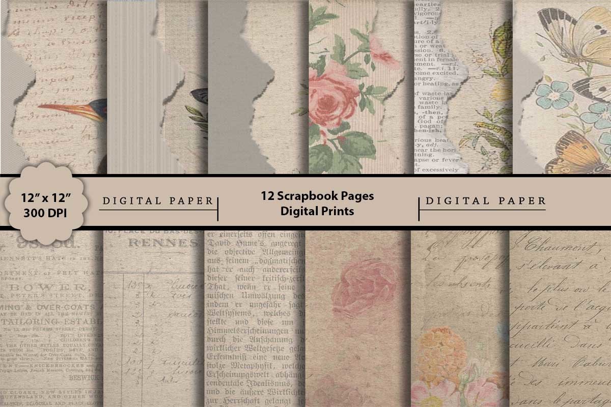 Vintage Scrapbook Papers