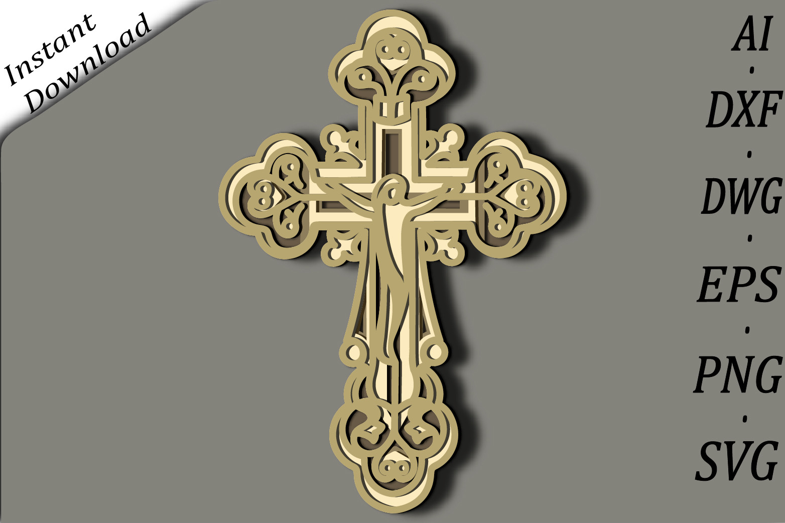 Cross Multilayer SVG/Laser Cross DXF Illustration par nazarovserhii92 ...