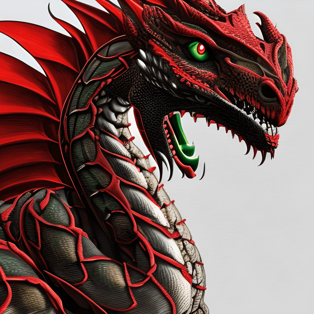 Hyper Realistic Red Dragon Graphic · Creative Fabrica