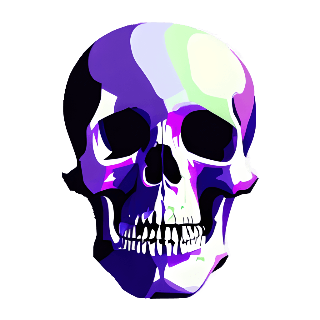 Digital Graphic Human Skull on White Background · Creative Fabrica
