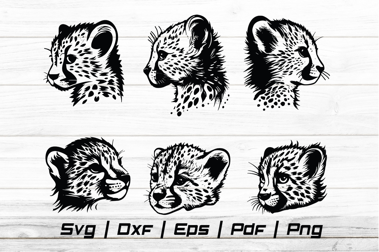 Cheetah Head Svg Silhouette Cut File Graphic by Jennadesignsstore ...