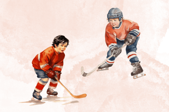 Field Hockey Boy Watercolor Poster