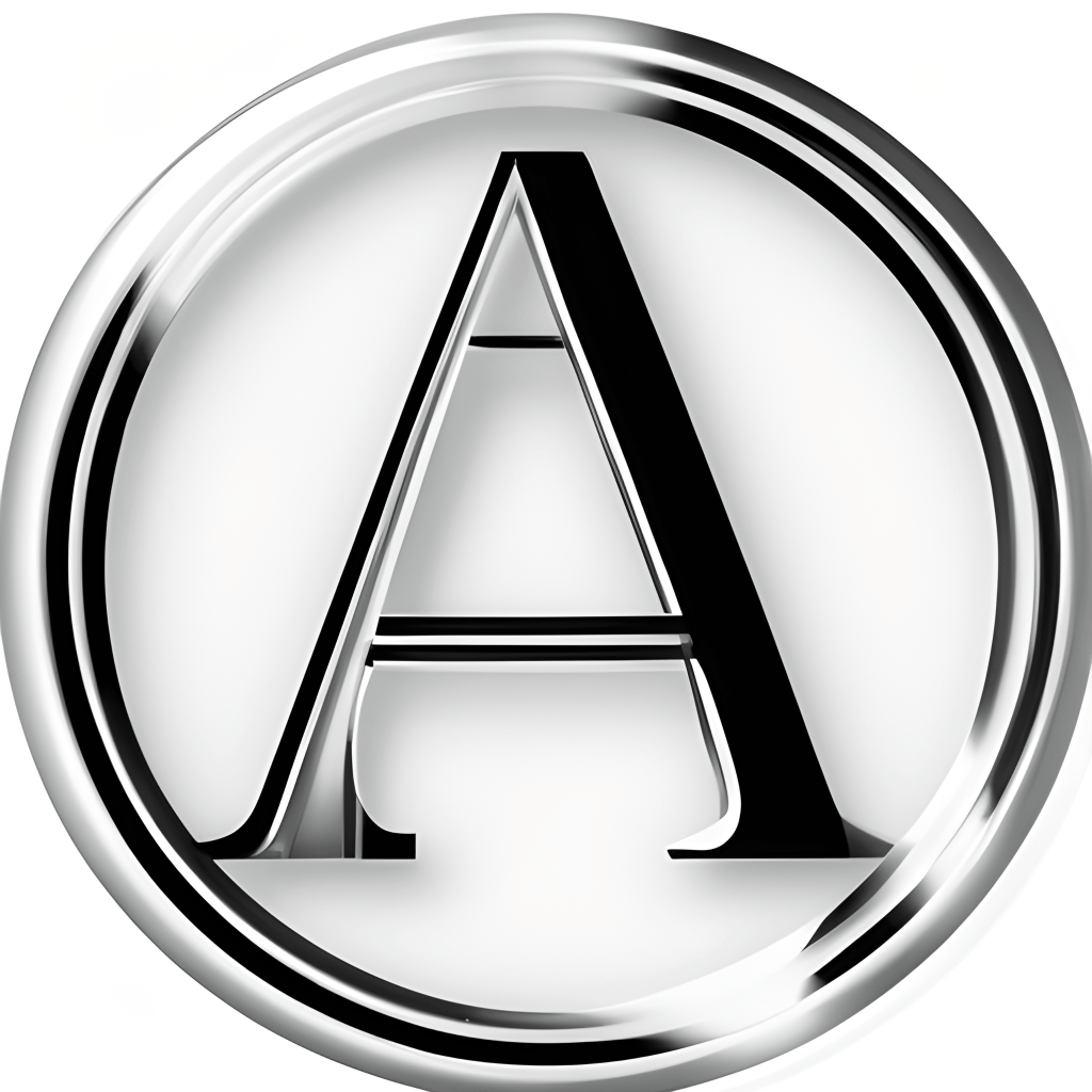 Monogrammed Letter a in a Silver Circle 3D Illustration · Creative Fabrica