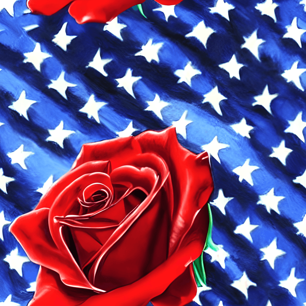 Beautiful American Flag Roses 4K Graphic · Creative Fabrica