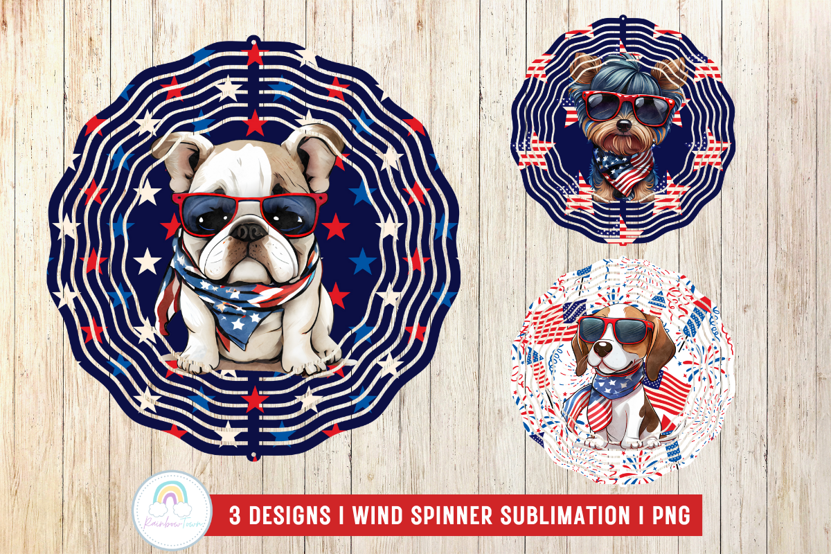 Patriotic Dog Wind Spinner Graphic by Rainbowtown · Creative Fabrica