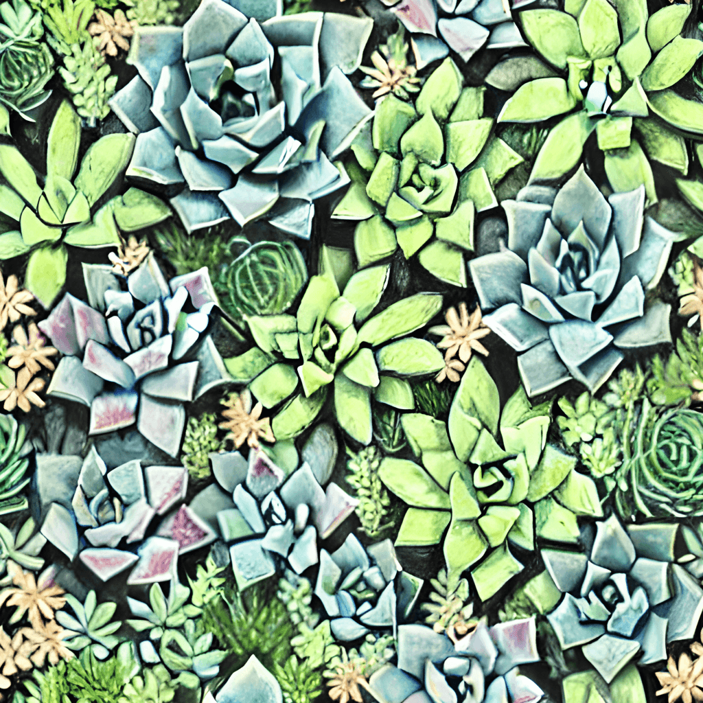 Succulent Garden Digital Graphic with Repeating Pattern · Creative Fabrica