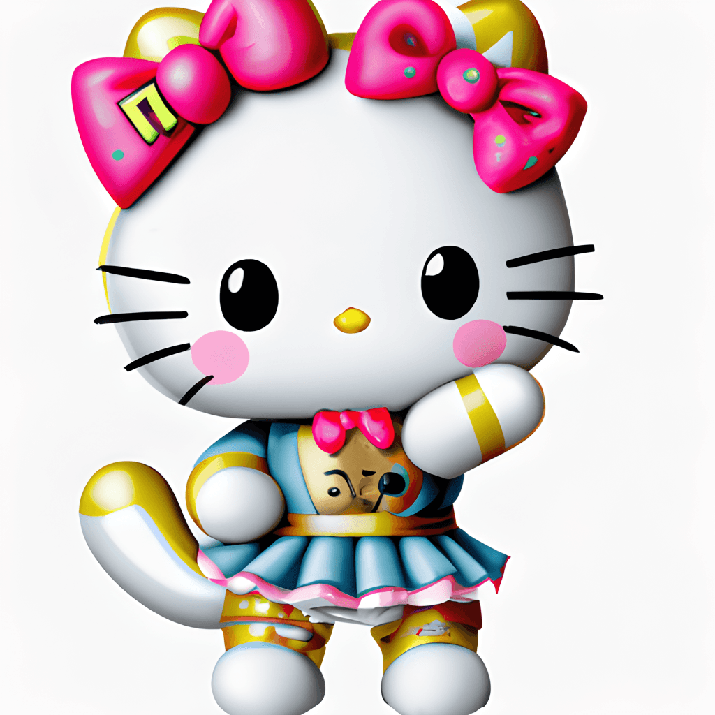 Hello Kitty Kawaii Chibi 3D Cartoon · Creative Fabrica