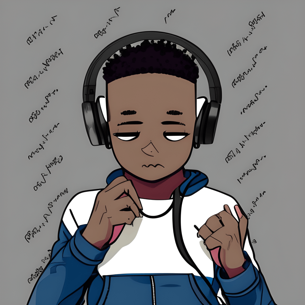 Teenage Black Gay Boy with Headphones and Sweatshirt · Creative Fabrica