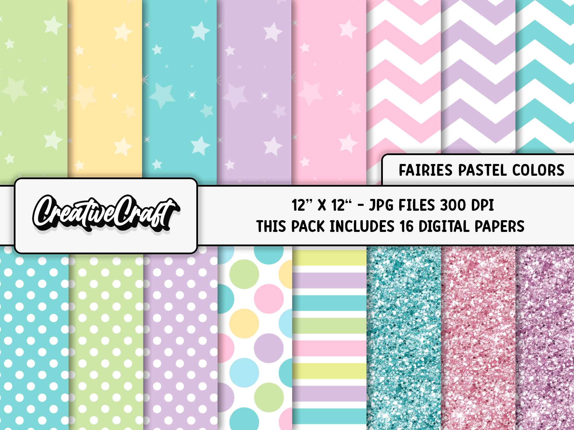 Fairies Pastel Colors Digital Papers Graphic by CreativeCraft ...