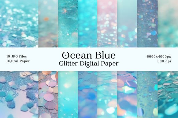 Light Blue Glitter Digital Paper,digital Paper, Contact Paper,glam