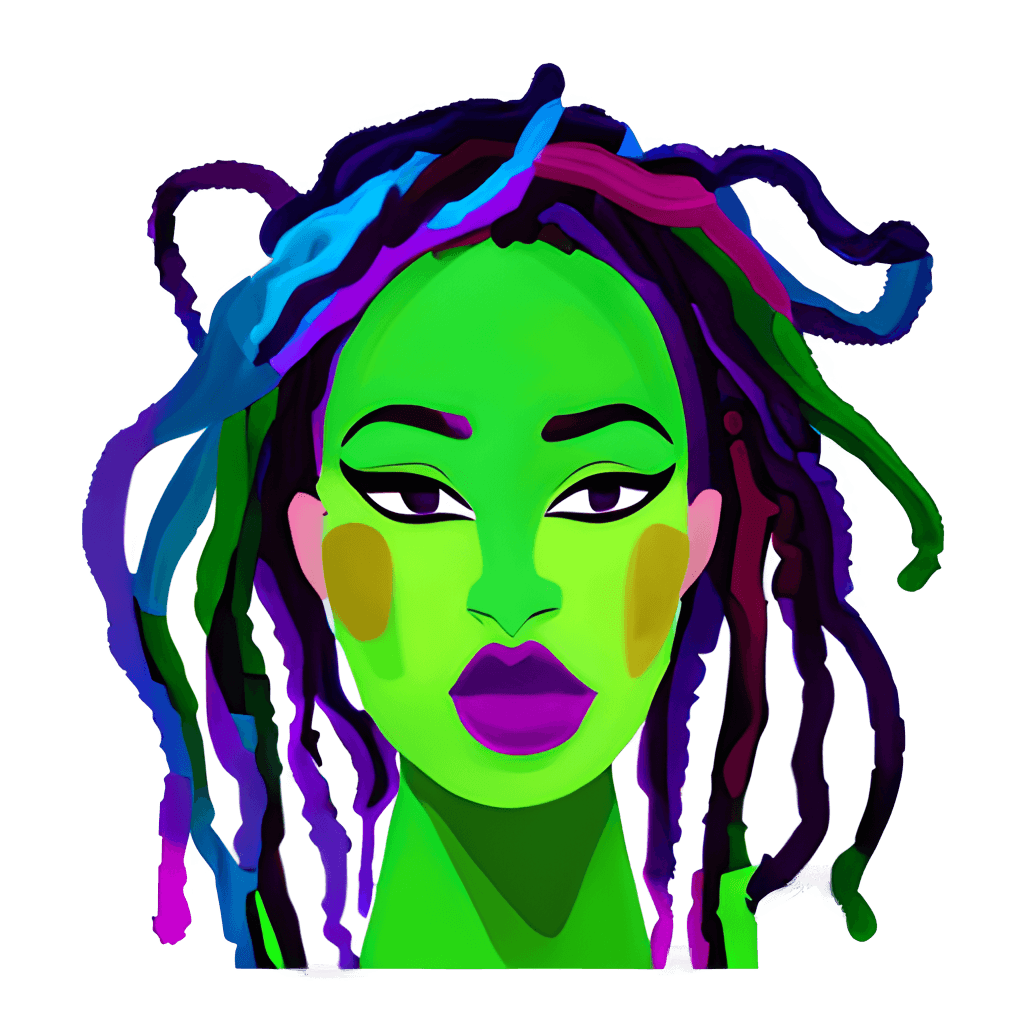 African Americans Multi Color Single Abstract Face with Locs · Creative ...