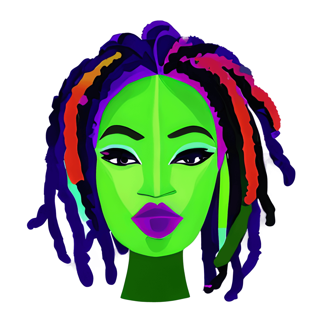 African Americans Multi Color Single Abstract Face with Locs · Creative ...