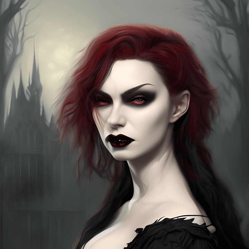 Handsome Vampire Biting a Beautiful Gothic Woman · Creative Fabrica