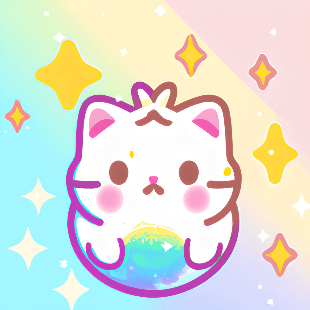 Kawaii Pastel Cat Galaxy Graphic · Creative Fabrica