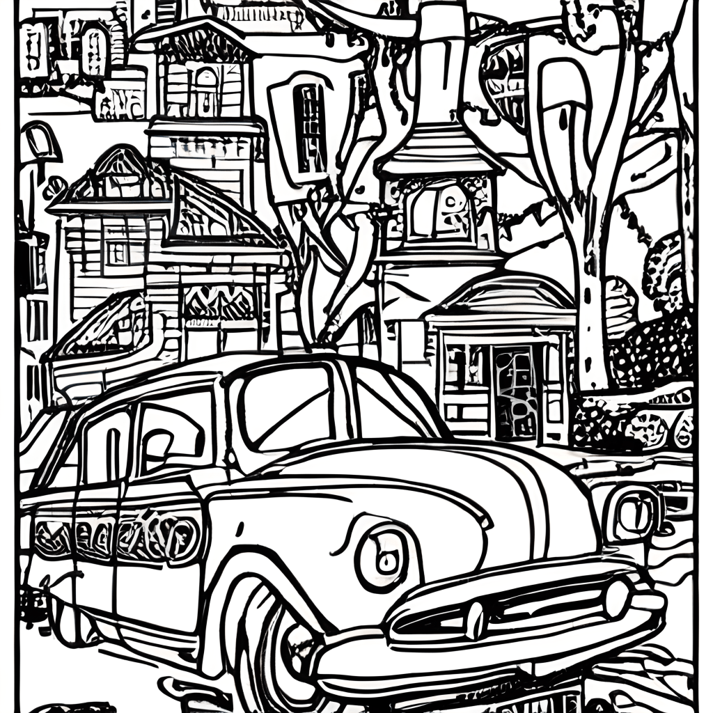Desenho de Carro na estrada para Colorir - Colorir.com