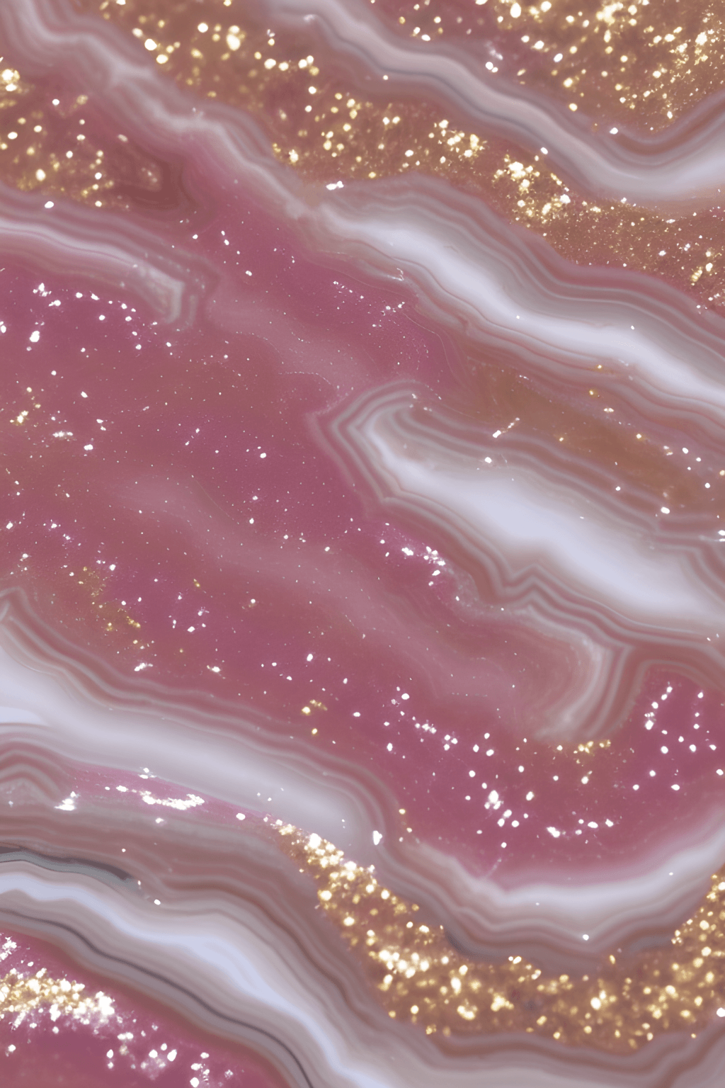 Add Your Own Text / Name Pink Agate Gold Marble Glitter