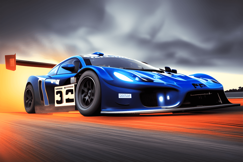 Race Car Graphic Dark Metallic Blue · Creative Fabrica