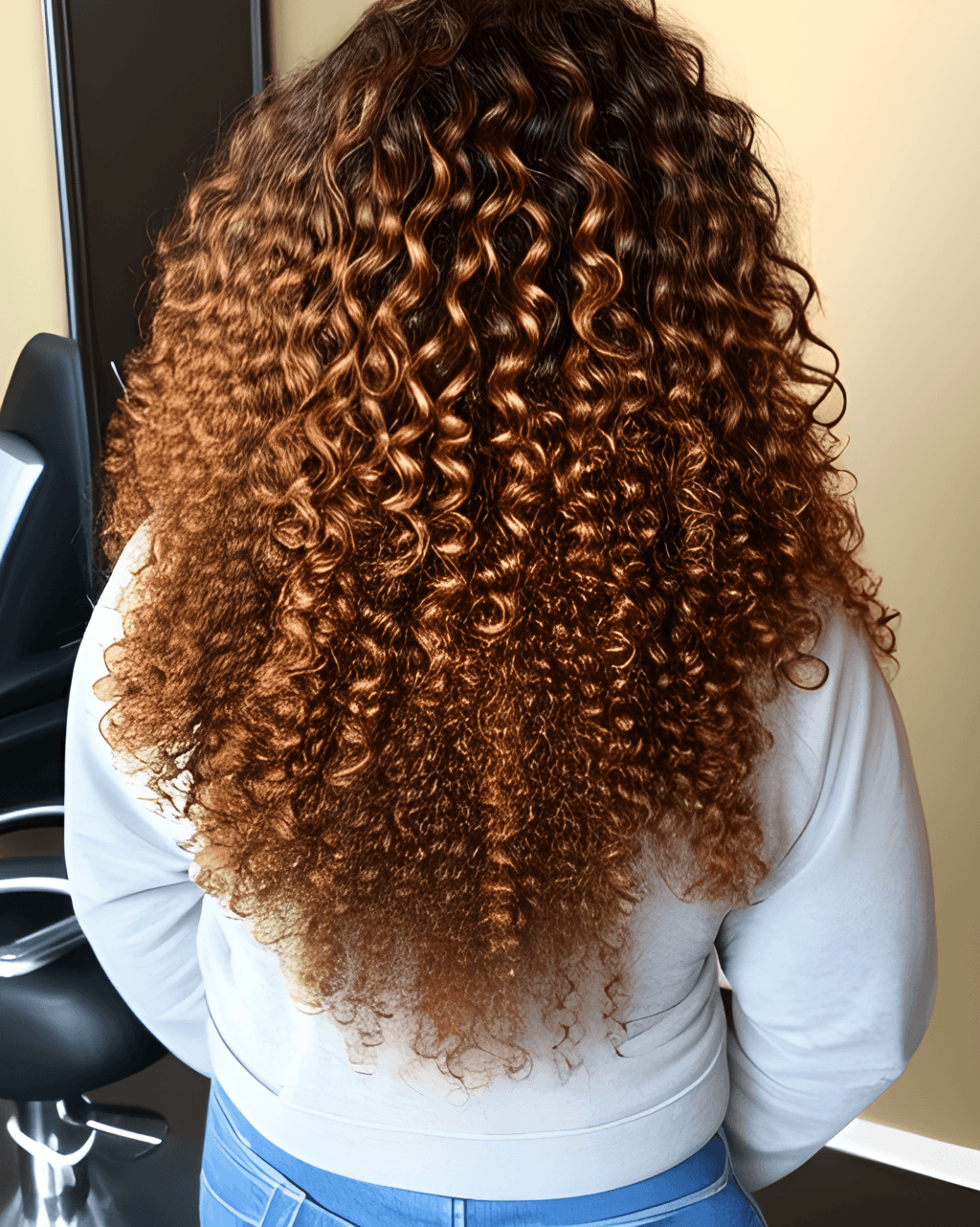 Voluminous Curly Auburn Shiny Healthy Hair Graphic · Creative Fabrica