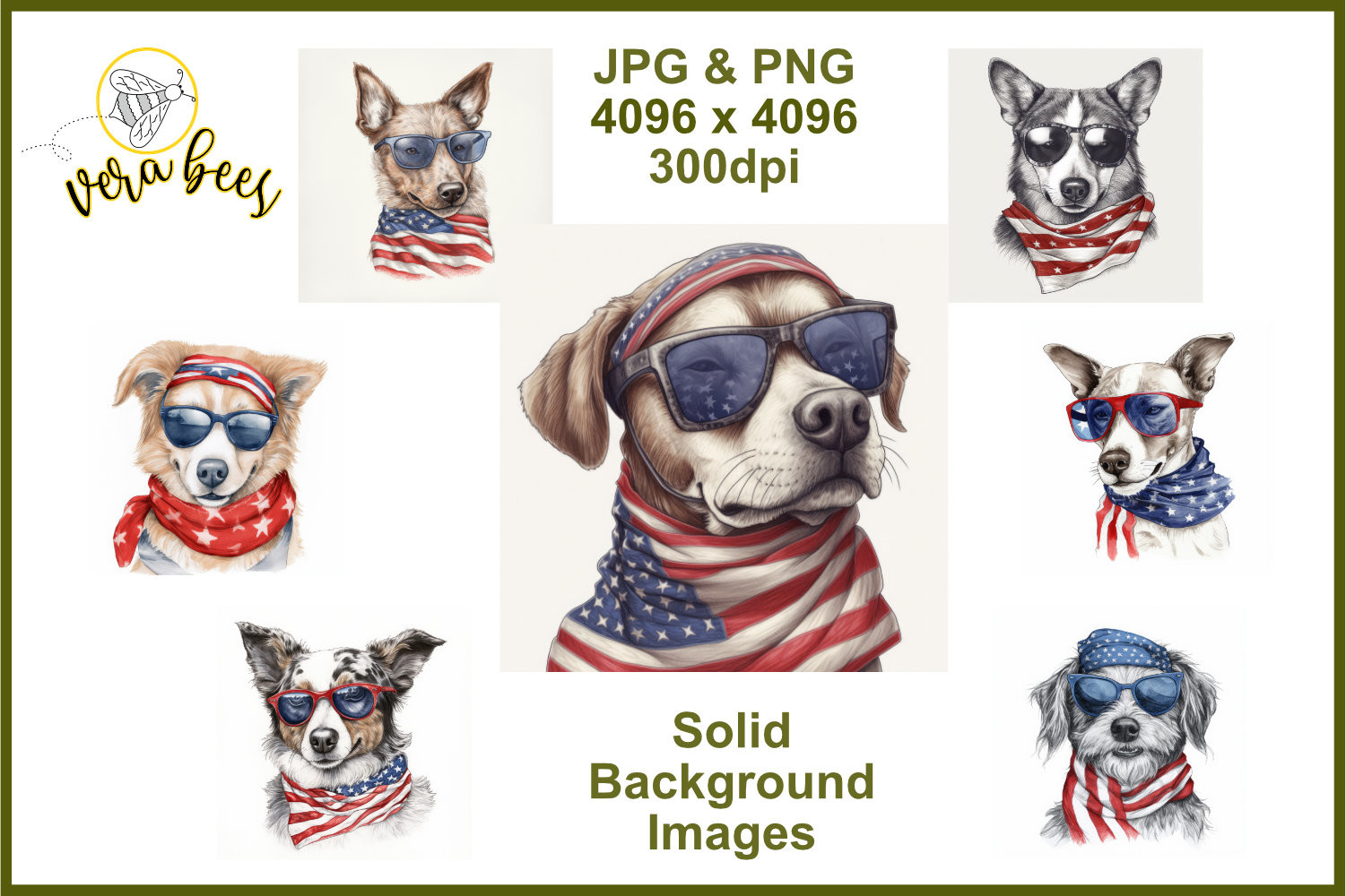 Patriotic Dog Printable Images Jpg & Png Graphic by Vera Bees Svgs ...