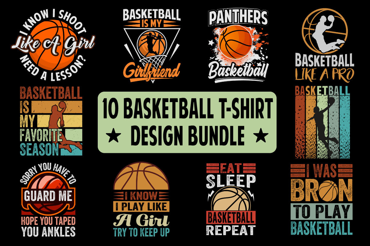 Basketball T- Shirt Design Bundle, Graphic by nicetshirtdesigner16 ·  Creative Fabrica