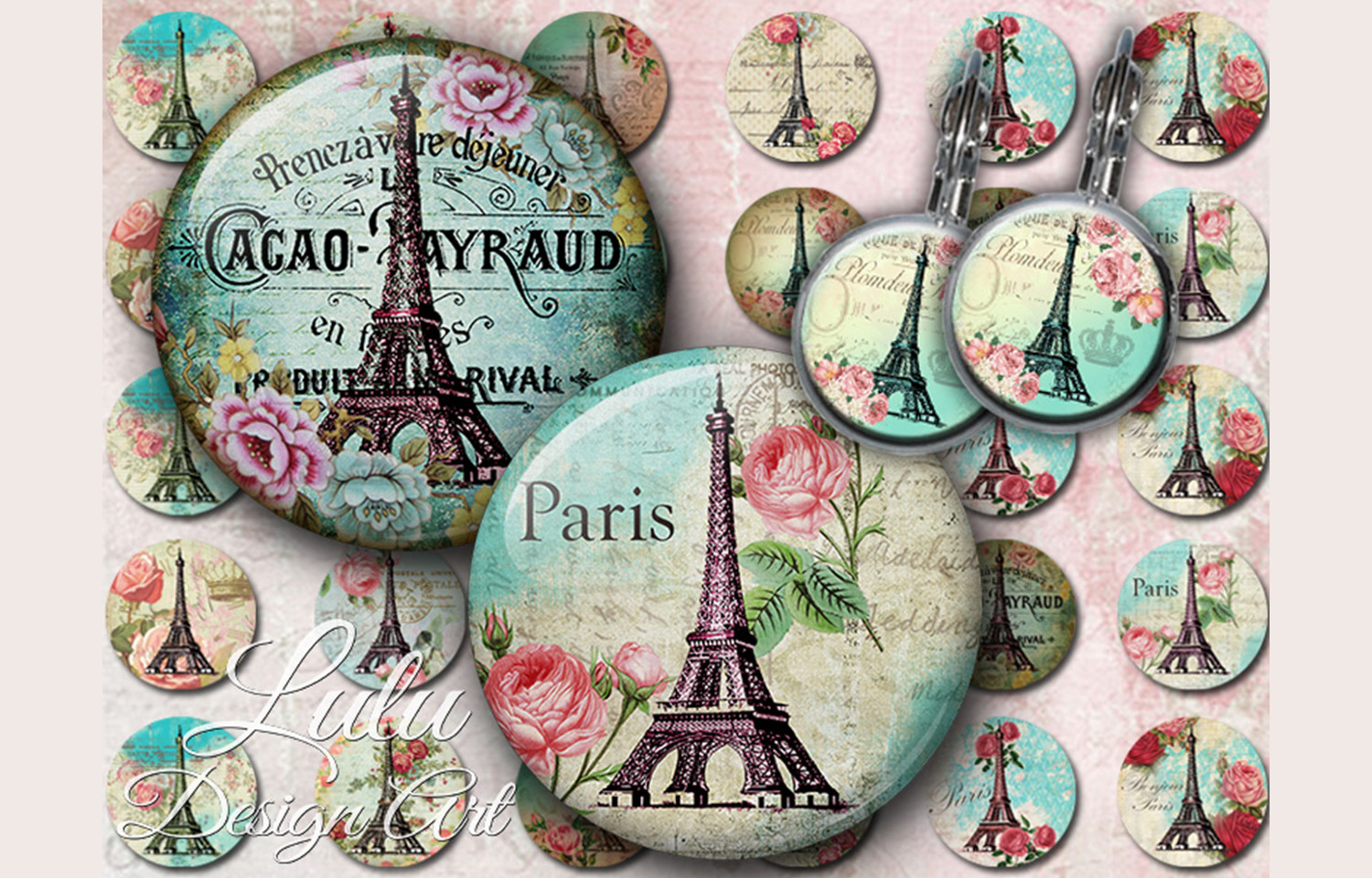 Paris Vintage [89 Circles] Graphic by luludesignart · Creative Fabrica