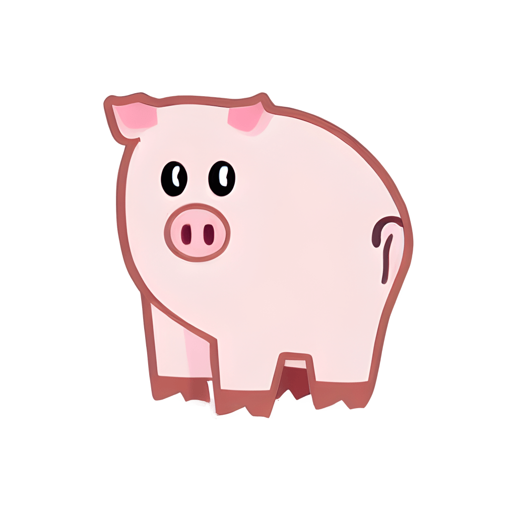 Süße Schwein-Cartoon-Aufkleber · Creative Fabrica