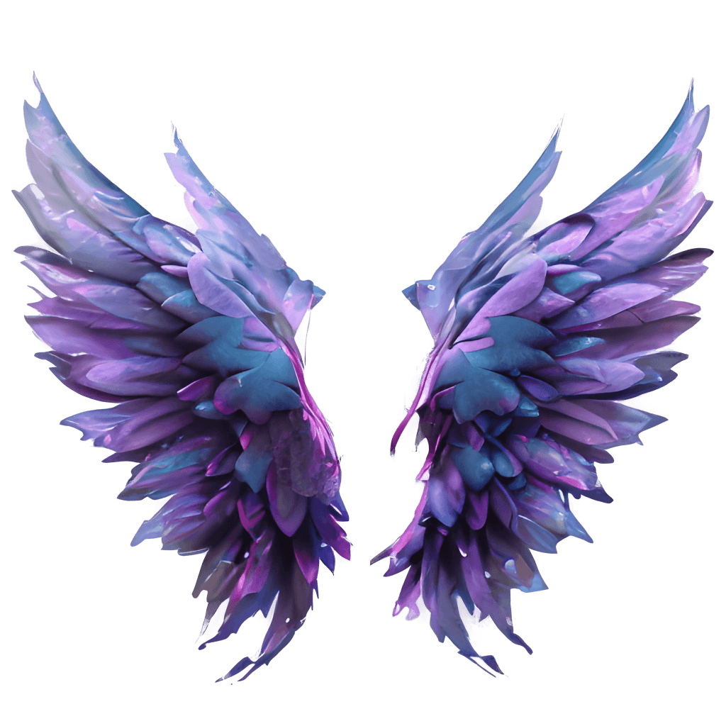 Purple Black Aqua Glitter Angel Wings · Creative Fabrica