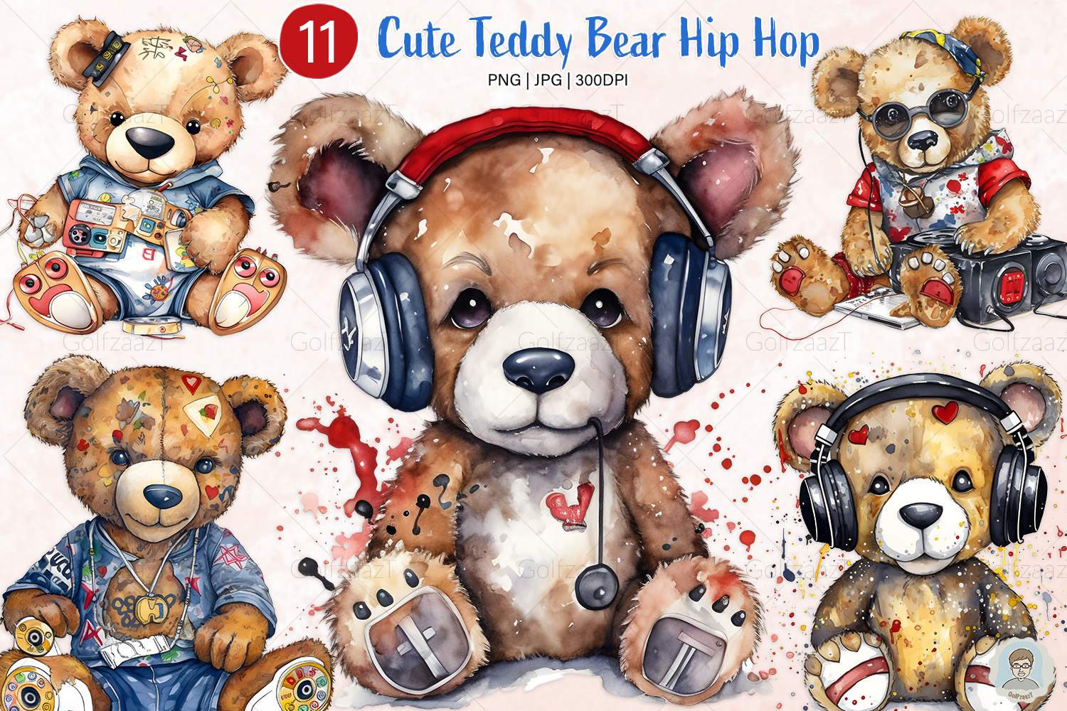 Hip Hop Bear Cherry 11 Sublimation Print – Riah DIY