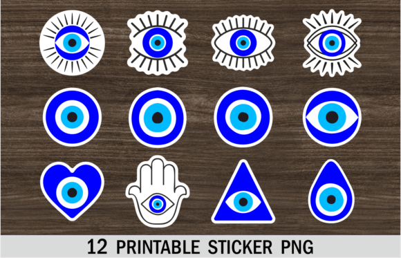 Evil Eye Stickers Png Printable Sticker Graphic by Julia's digital designs  · Creative Fabrica