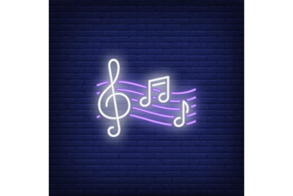 Treble Clef and Music Notes Neon Sign. C Graphic by pch.vector ...