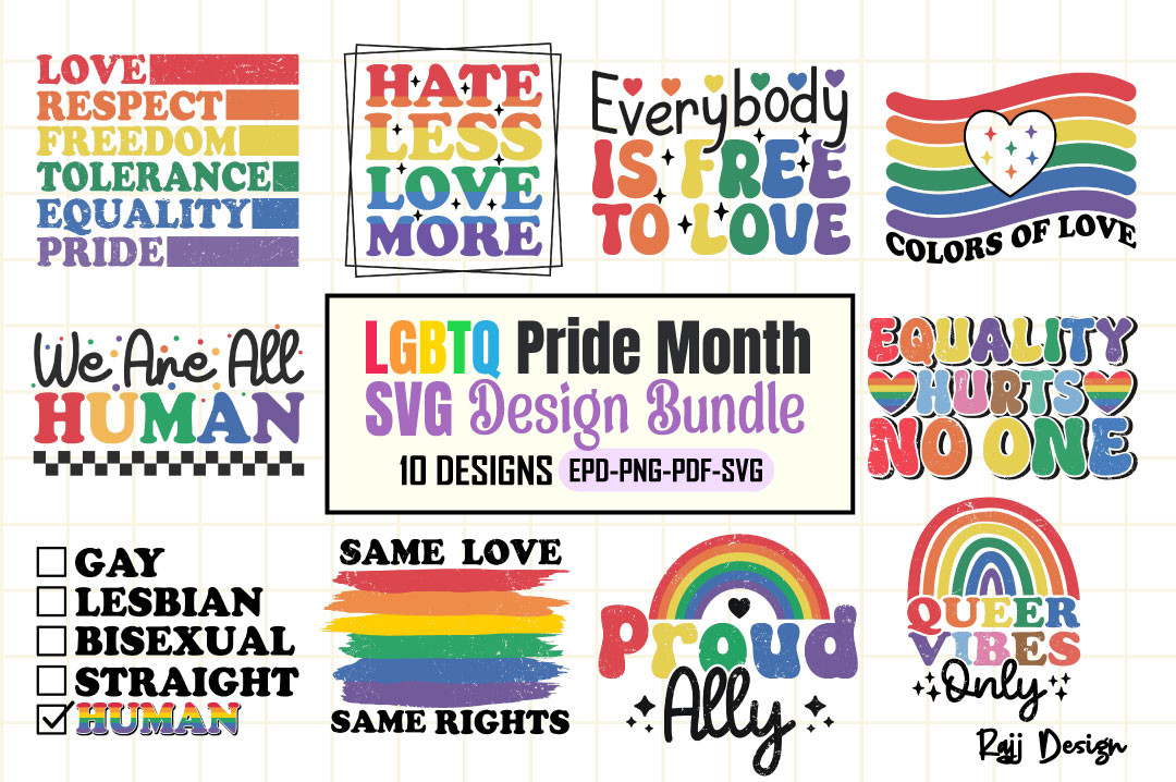 LGBTQ Pride Month SVG Design Graphic by rajjdesign · Creative Fabrica
