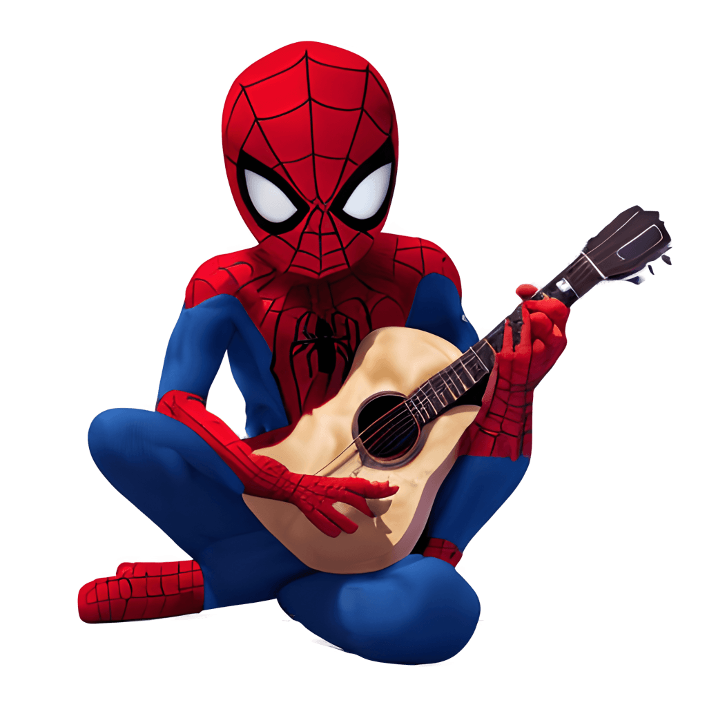 Spiderman Playing Guitar Indian Style · Creative Fabrica