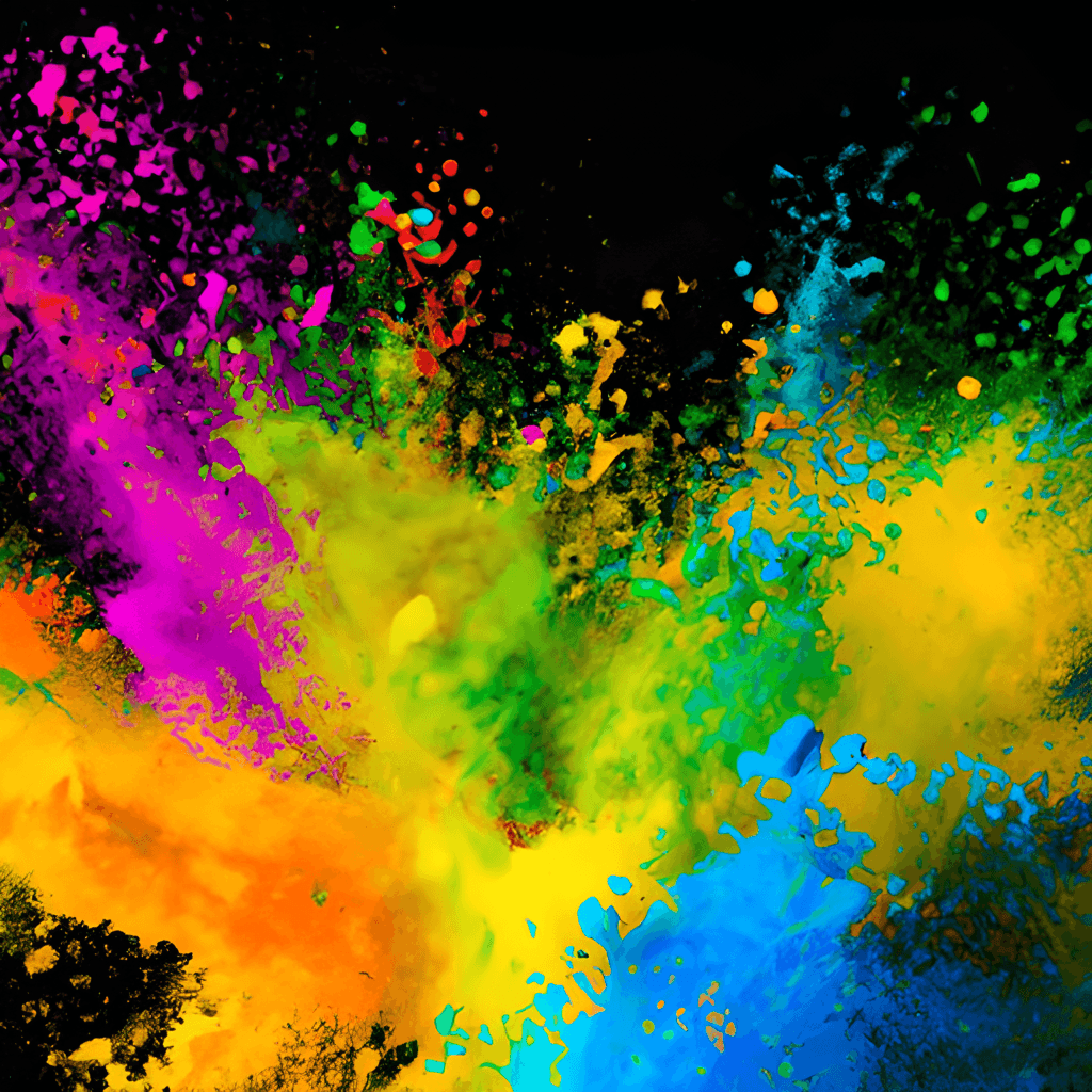 Colorful Rainbow Holi Paint Splash · Creative Fabrica