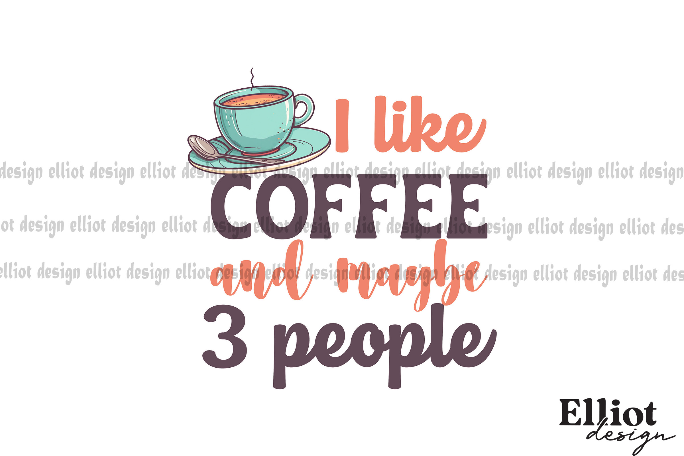 Coffee And 3 People Funny Sublimation Graphic By Elliot Design · Creative Fabrica