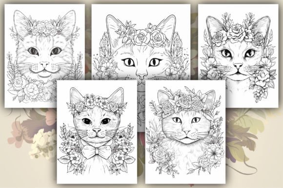 Easy Adult Cat Coloring Book for Women Graphic by mstmahfuzakhatunshilpe ·  Creative Fabrica