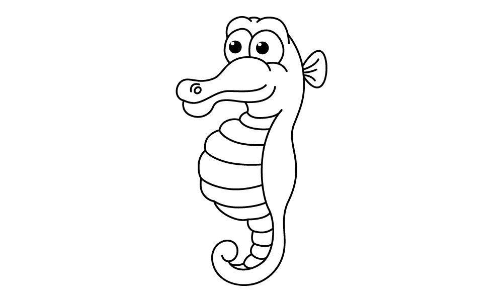 Funny Seahorse Cartoon Coloring Page Graphic by ningsihagustin426 ...