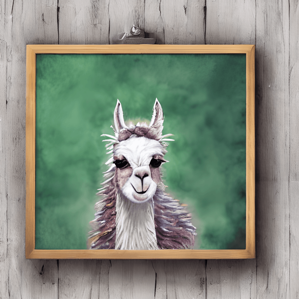 Cute Baby Llama Watercolor Painting · Creative Fabrica