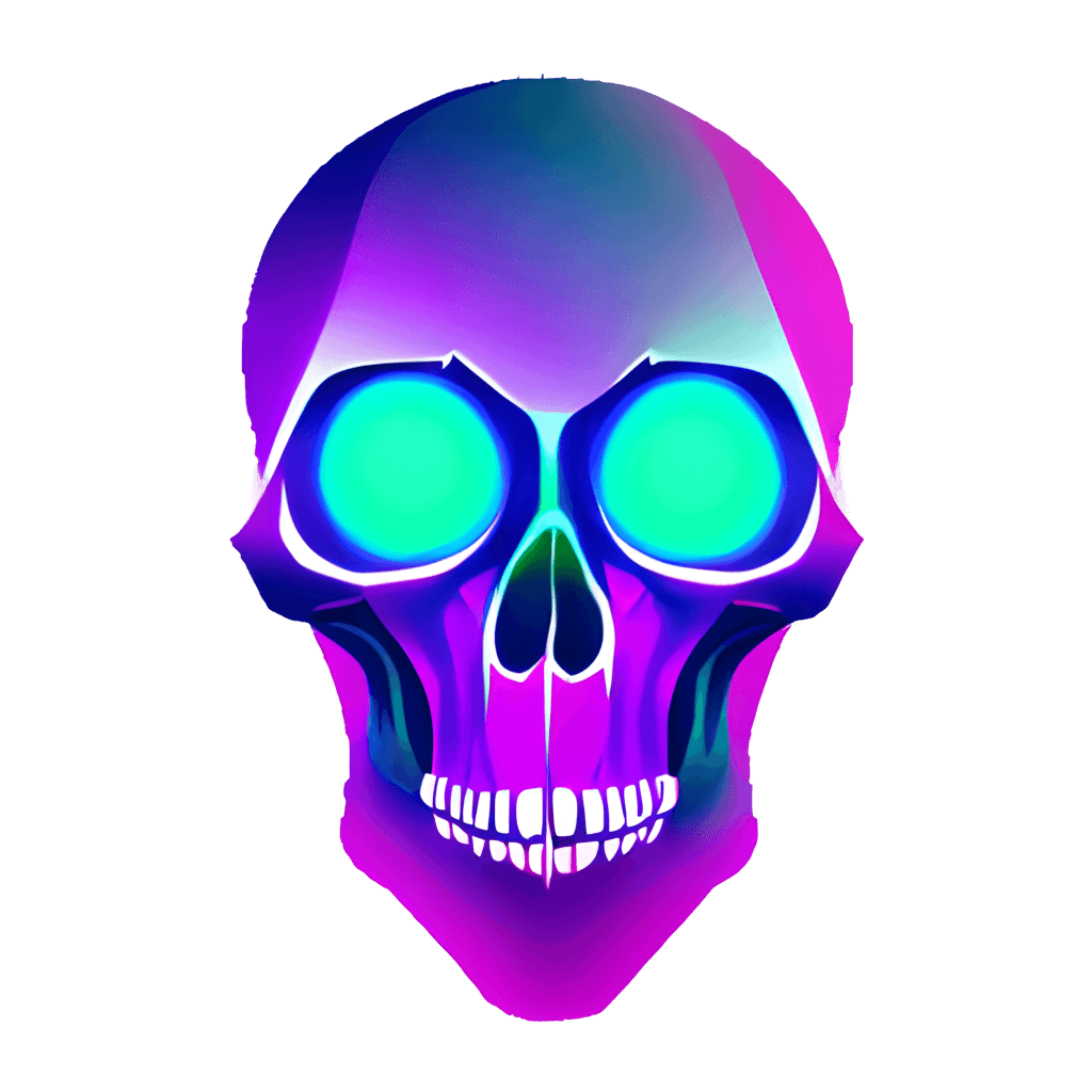 Futuristic Neon Skull Graphic · Creative Fabrica